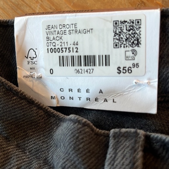 NWT Garage Denim Vintage Straight Black High Waist Distressed Jeans 0 24W - Picture 13 of 13